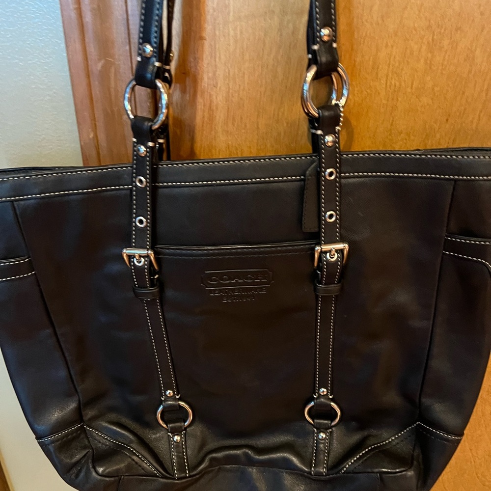 Black with silver hardware tote/shoulder bag